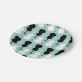 Cello Pattern - Blauwgroen, zwart en wit Papieren Bordje (Gekanteld)