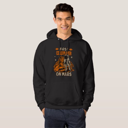 Cello Player Astronaut Cellist Hoodie (Voorkant volledig)