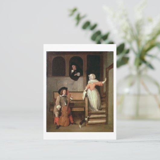 Cello Player, c.1700 (olie op canvas) Briefkaart (Staand voorkant)