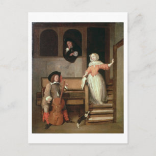 Cello Player, c.1700 (olie op canvas) Briefkaart