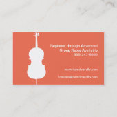 Cello Player Cellist Teacher Music Studio Musicus Visitekaartje (Achterkant)