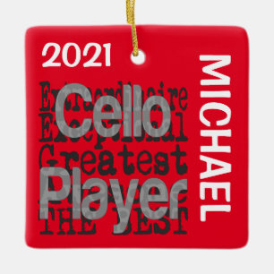 Cello Player Extraordinaire CUSTOM Keramisch Ornament