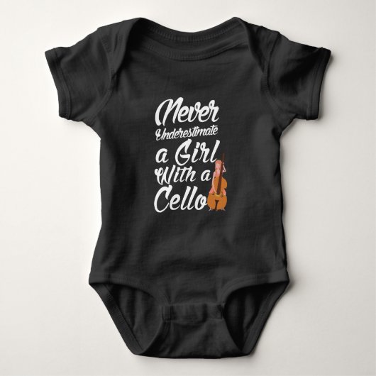 Cello Player Girl Orchestra Music Lover Musician Romper (Voorkant)