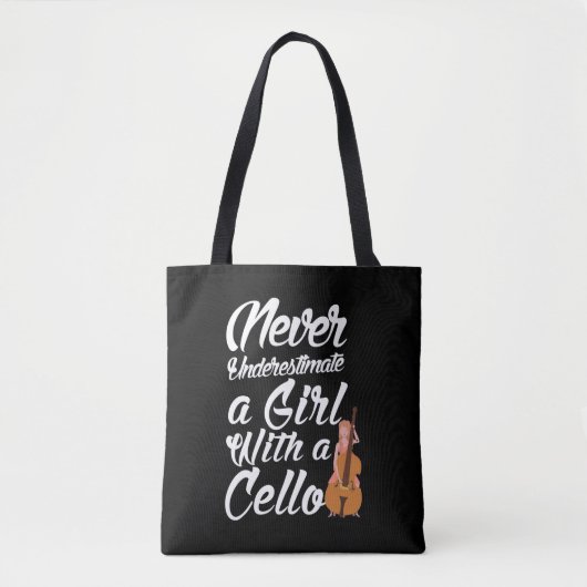 Cello Player Girl Orchestra Music Lover Musician Tote Bag (Voorkant)
