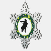 Cello Player Orchestra Music Tin Sneeuwvlok Ornament (Rechts)