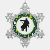 Cello Player Orchestra Music Tin Sneeuwvlok Ornament (Voorkant)