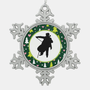 Cello Player Orchestra Music Tin Sneeuwvlok Ornament