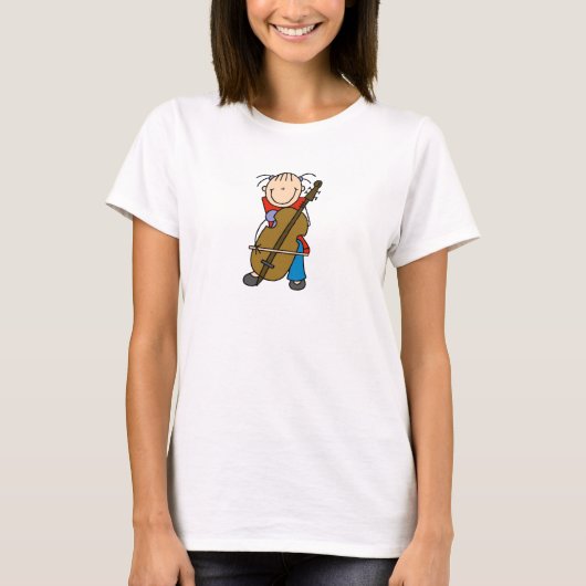 Cello Player Stick Figuur Shirt (Voorkant)