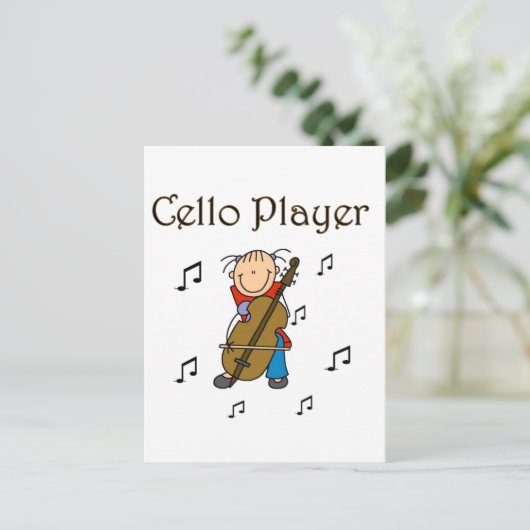Cello Player Tshirts en Gifts Briefkaart (Staand voorkant)