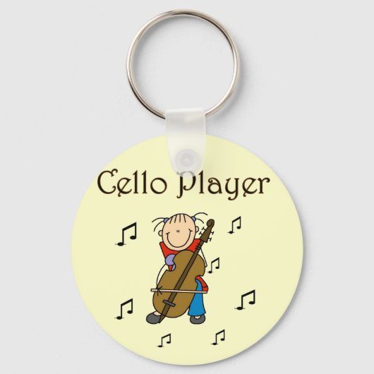 Cello Player Tshirts en Gifts Sleutelhanger (Voorkant)