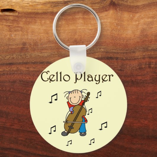 Cello Player Tshirts en Gifts Sleutelhanger (Voorkant)
