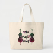 Cello Playin Bag Grote Tote Bag (Voorkant)