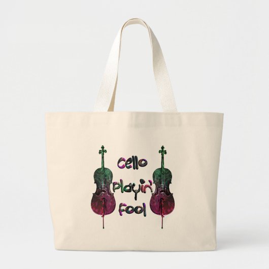 Cello Playin Bag Grote Tote Bag (Voorkant)