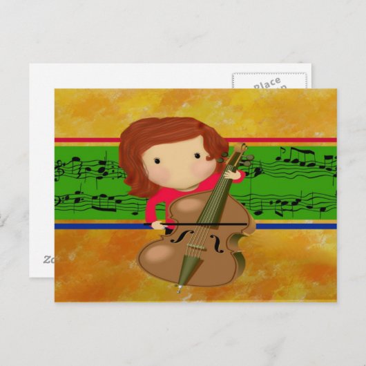 Cello Practice Briefkaart (Voorkant / Achterkant)