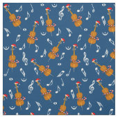 Cello Santa Hat Muzieknoten Stof (Swatch)