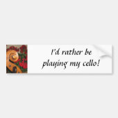 Cello Scroll Flowers bumper sticker (Voorkant)