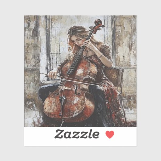 Cello Serenade by the Window Sticker (Vel)