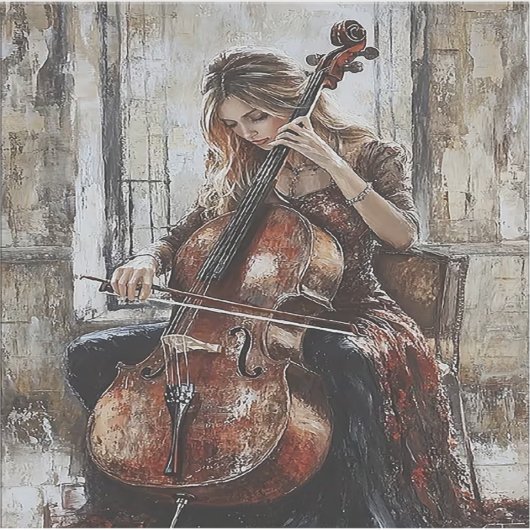 Cello Serenade by the Window Sticker (Voorkant)