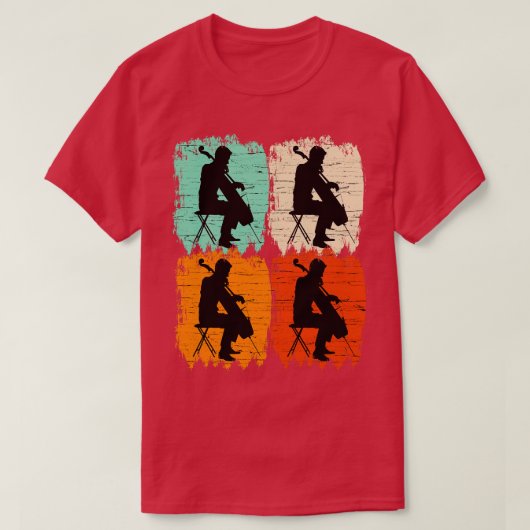 Cello Shirt Cello Lover Retro Cello Speler (Design voorkant)
