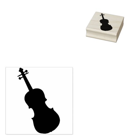 cello silhouet kunst stempel (Gestempeld)