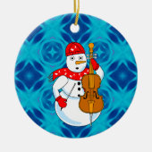 Cello Snowman Keramisch Ornament (Voorkant)