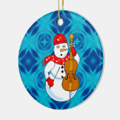 Cello Snowman Keramisch Ornament (Links)