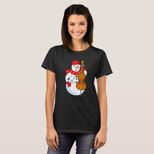 Cello Snowman T-shirt (Voorkant volledig)