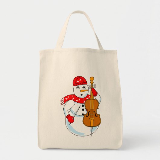Cello Snowman Tote Bag (Voorkant)