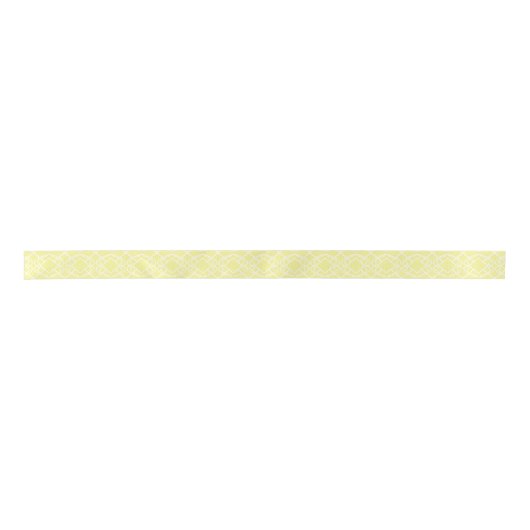 Cello Soft Butter Yellow Trellis Design Satijnen Lint (Voorkant)