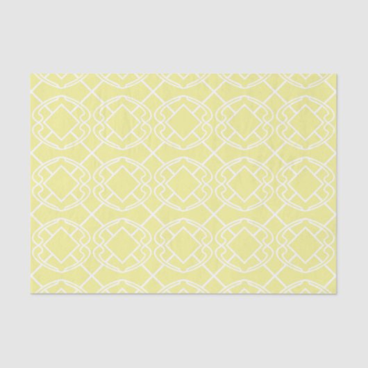 Cello Soft Butter Yellow Trellis Design Tissuepapier (Voorkant)