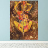 Cello Space Sonata Canvas - Abstract schilderij Afdruk (Insitu (Houten vloer))