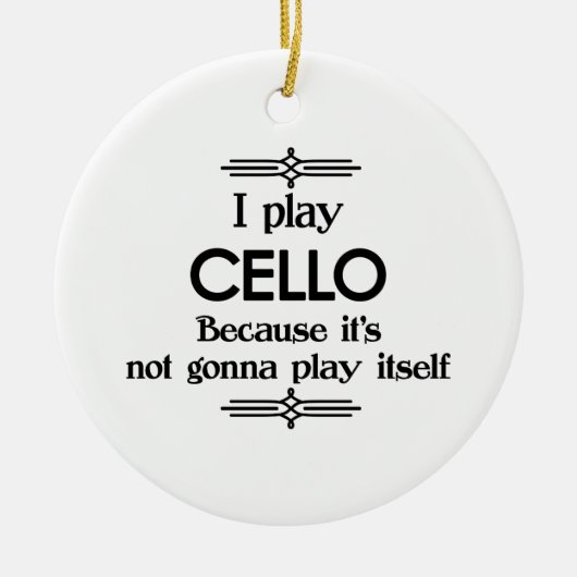Cello - Speel zelf Funny Deco Music Keramisch Ornament (Voorkant)