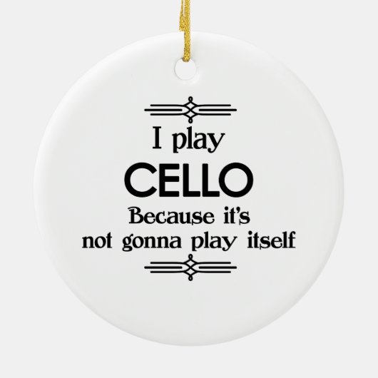 Cello - Speel zelf Funny Deco Music Keramisch Ornament (Achterkant)