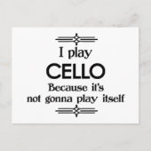 Cello - Speelt Niet Op Zelf Grappige Deco Muziek Briefkaart (Voorkant)