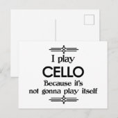 Cello - Speelt zichzelf Lustige Deco-muziek Briefkaart (Voorkant / Achterkant)
