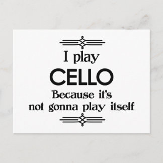 Cello - Speelt zichzelf Lustige Deco-muziek Briefkaart
