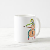 Cello spelende stokmannetje koffiemok (Voorkant rechts)