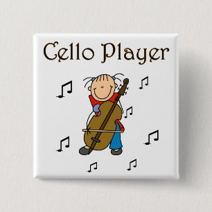 Cello Speler Knop Vierkante Button 5,1 Cm