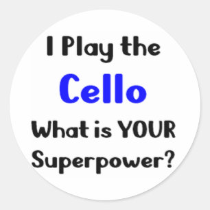 cello-speler ronde sticker