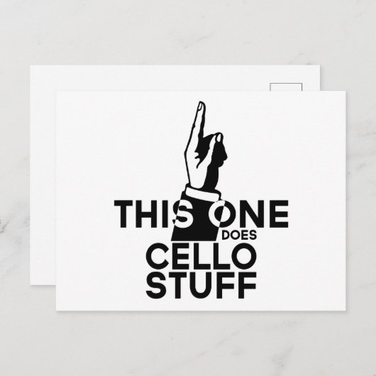 Cello spullen - Grappige Cello Muziek Briefkaart (Voorkant / Achterkant)