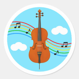 Cello Sticker Lucht Regenboog Muziek Kinderen