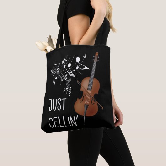 Cello String Instrument Cellist Humor violoncello Tote Bag (Dichtbij)