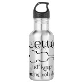 cello string langs waterfles (Voorkant)