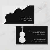 Cello Teacher Cellist Player Instrument Musician Visitekaartje (Voorkant / Achterkant)