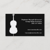 Cello Teacher Cellist Player Instrument Musician Visitekaartje (Achterkant)