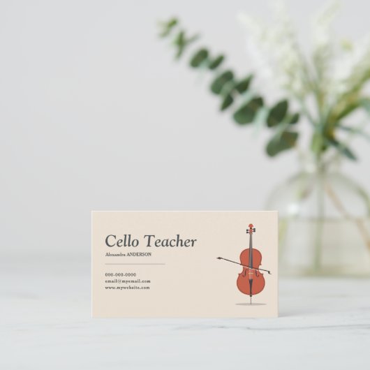 Cello Teacher Visitekaartje (Staand voorkant)