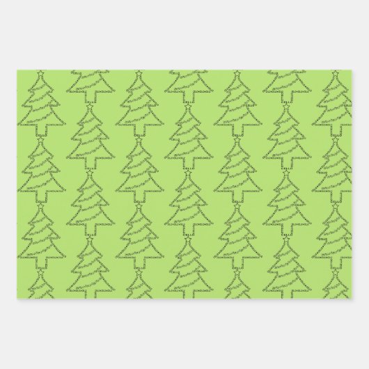 Cello Tekst Kerstboom Inpakpapier Vel (Voorkant)