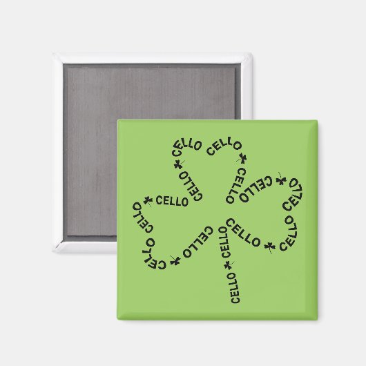 Cello Tekst Shamrock Magneet (Voorkant / Achterkant)
