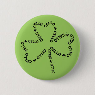 Cello Tekst Shamrock Ronde Button 5,7 Cm