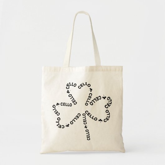 Cello Tekst Shamrock Tote Bag (Voorkant)
